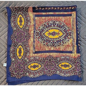 VTG PRESWICK & MOORE 100% Wool Woman's Scarf Made In Japan 33" X 33" floral.